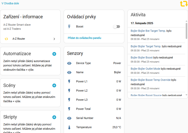 Zařízení Power – bojler
