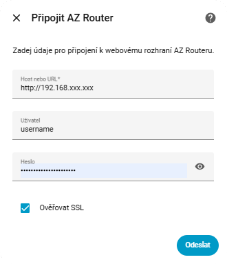 Základní konfigurace integrace A-Z Router